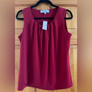 Jones New York Women's Red Sleeveless Top